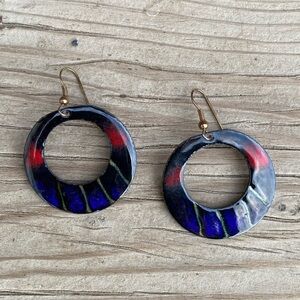 Bundle 3 for 50% off 1980s Enameled Copper Earrings